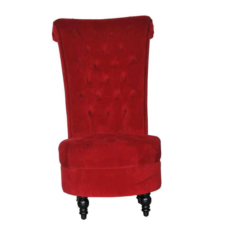 Dinwiddie Wide Tufted Velvet Slipper Chair - Ouch Cart 
