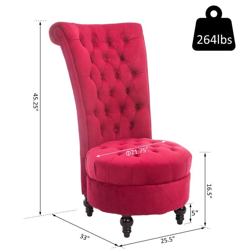 Dinwiddie Wide Tufted Velvet Slipper Chair - Ouch Cart 