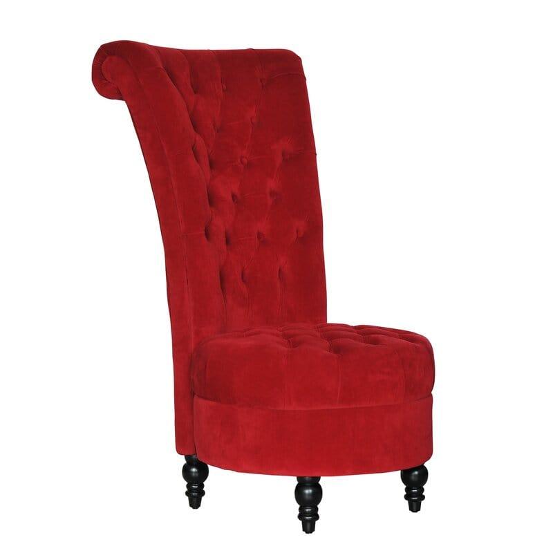 Dinwiddie Wide Tufted Velvet Slipper Chair - Ouch Cart 
