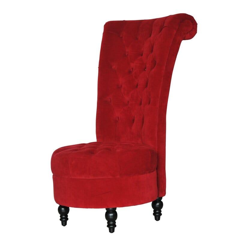 Dinwiddie Wide Tufted Velvet Slipper Chair - Ouch Cart 