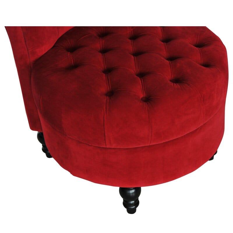 Dinwiddie Wide Tufted Velvet Slipper Chair - Ouch Cart 