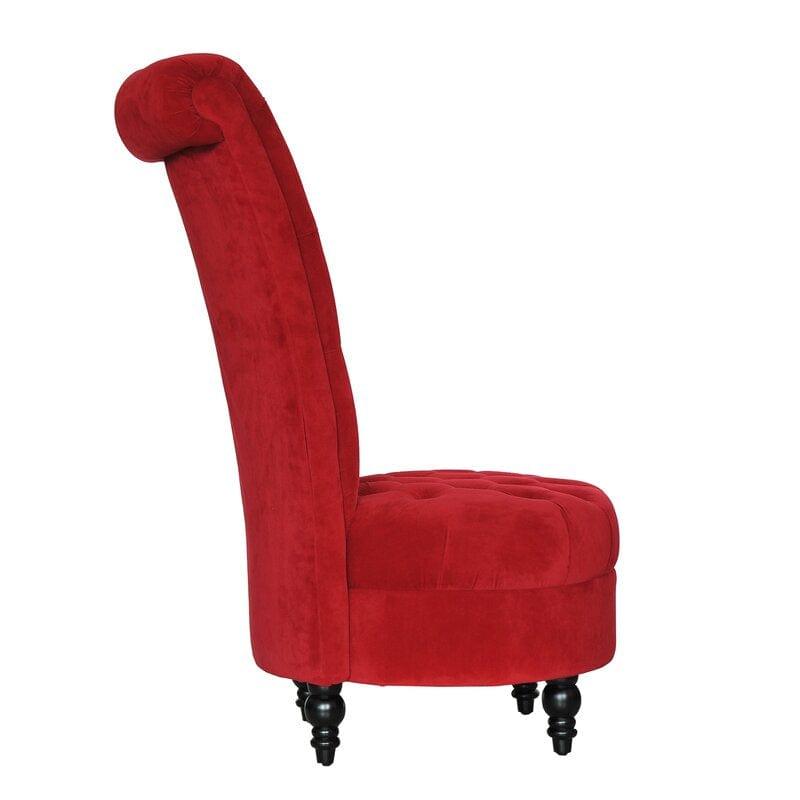 Dinwiddie Wide Tufted Velvet Slipper Chair - Ouch Cart 