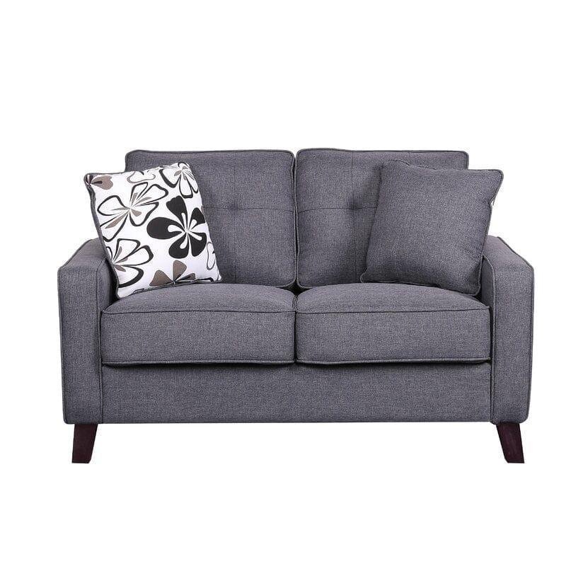 Linen Square Arm Loveseat - Ouch Cart 