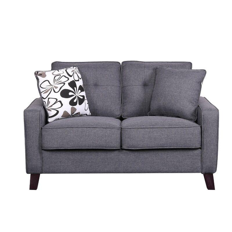 Linen Square Arm Loveseat