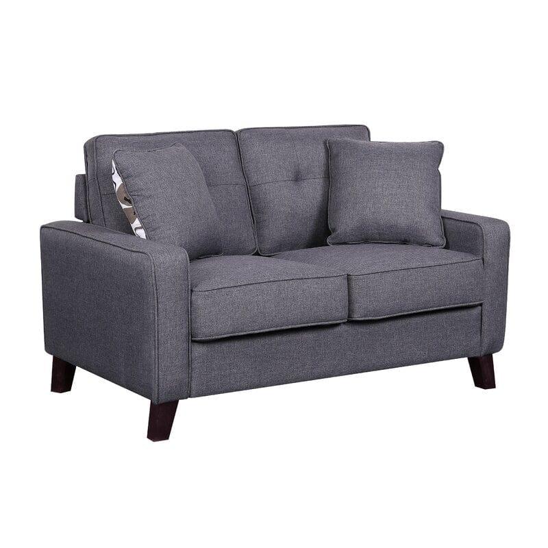 Linen Square Arm Loveseat - Ouch Cart 