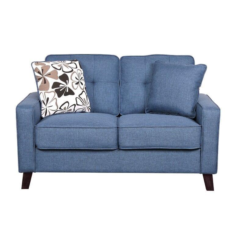 Linen Square Arm Loveseat