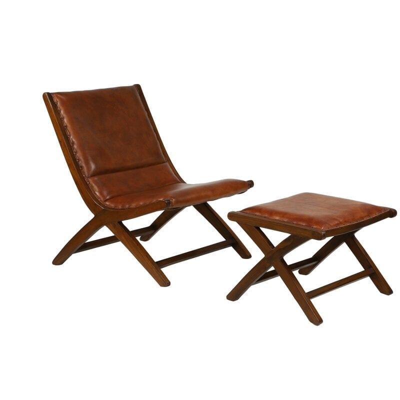 Wide Lounge Chair with Ottoman - Ouch Cart 