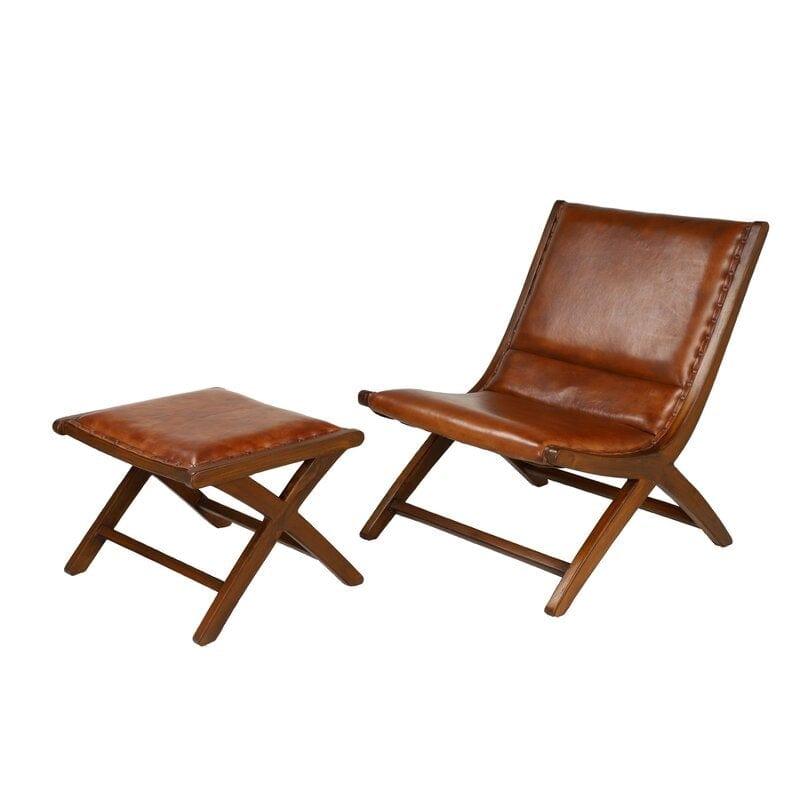 Wide Lounge Chair with Ottoman - Ouch Cart 