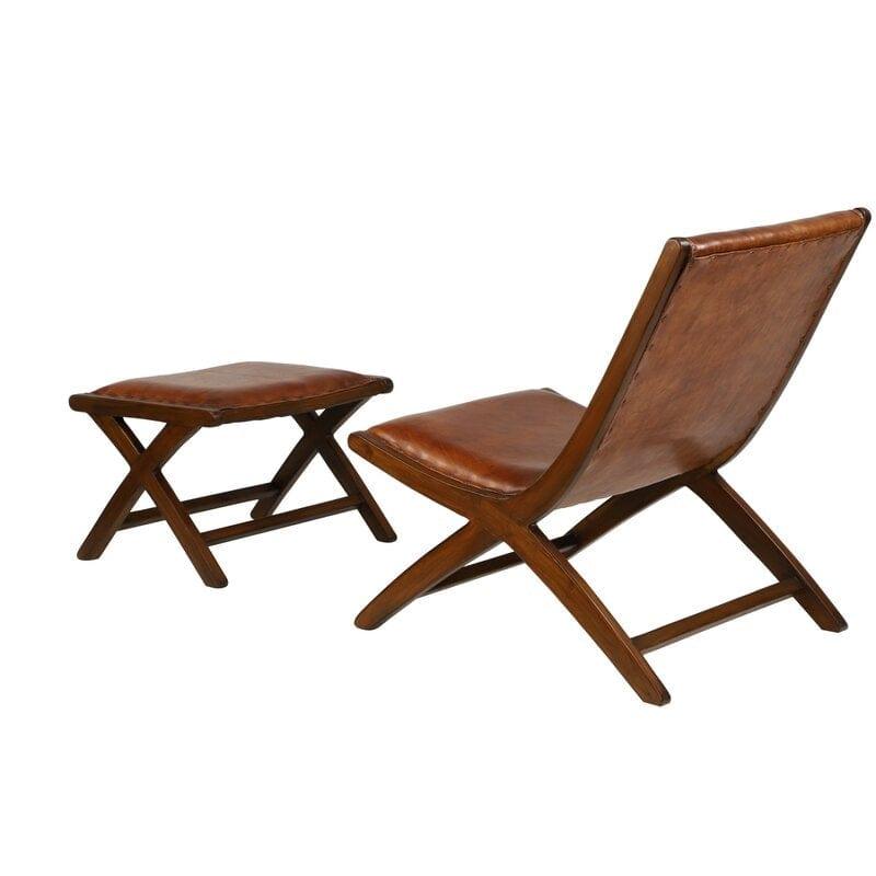 Wide Lounge Chair with Ottoman - Ouch Cart 