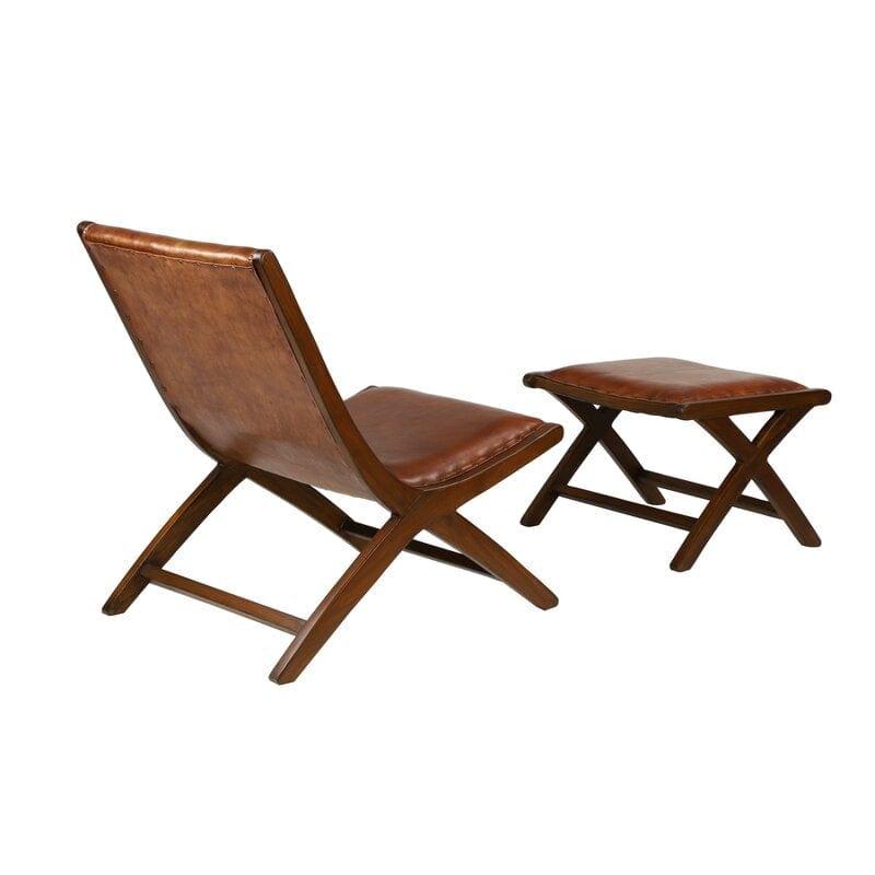 Wide Lounge Chair with Ottoman - Ouch Cart 