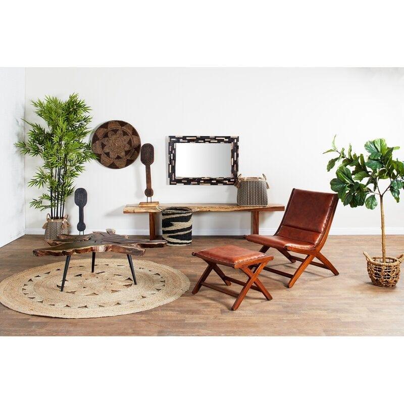 Wide Lounge Chair with Ottoman - Ouch Cart 