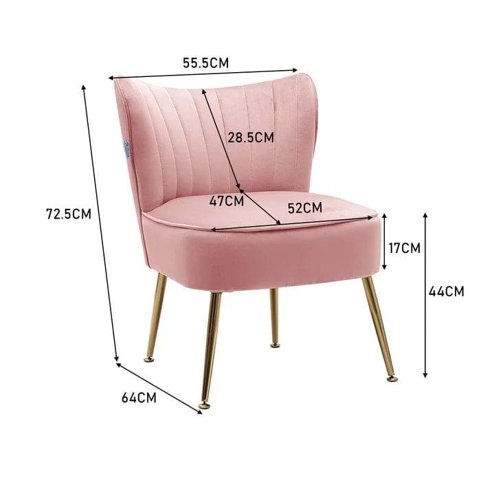 Dominique Wide Tufted Velvet Cocktail Chair - Ouch Cart 