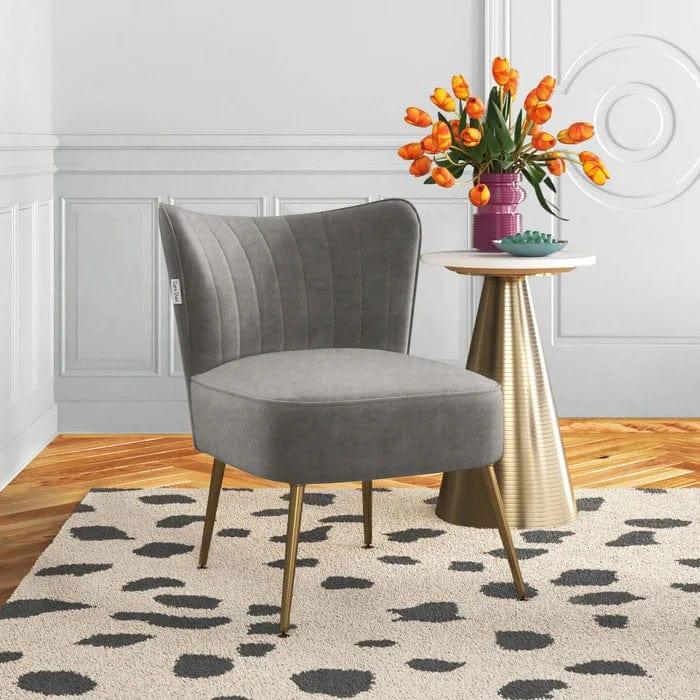 Dominique Wide Tufted Velvet Cocktail Chair - Ouch Cart 