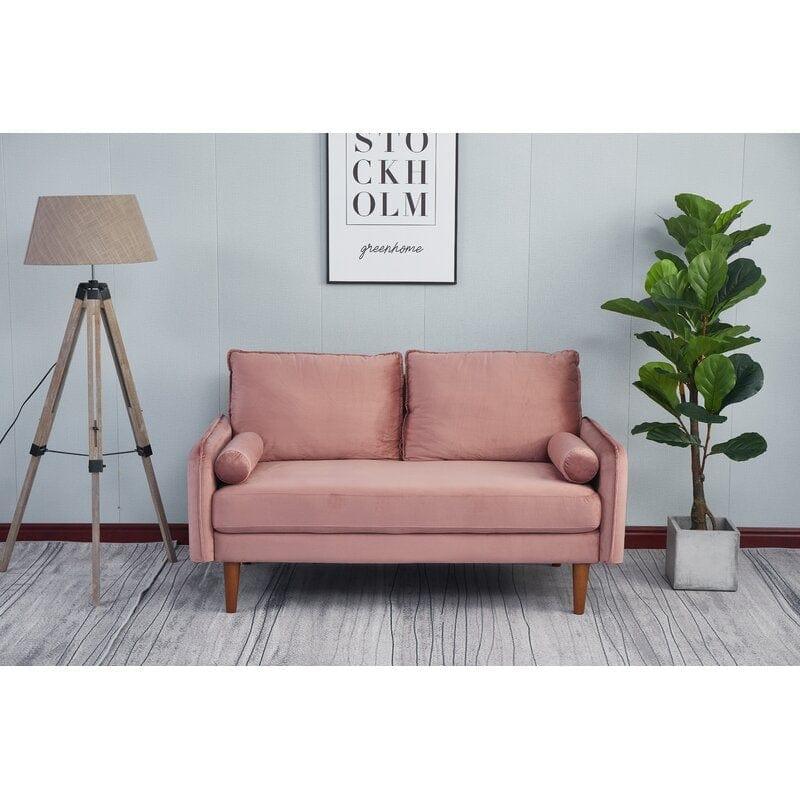Velvet Square Arm Loveseat with Reversible Cushions - Ouch Cart 