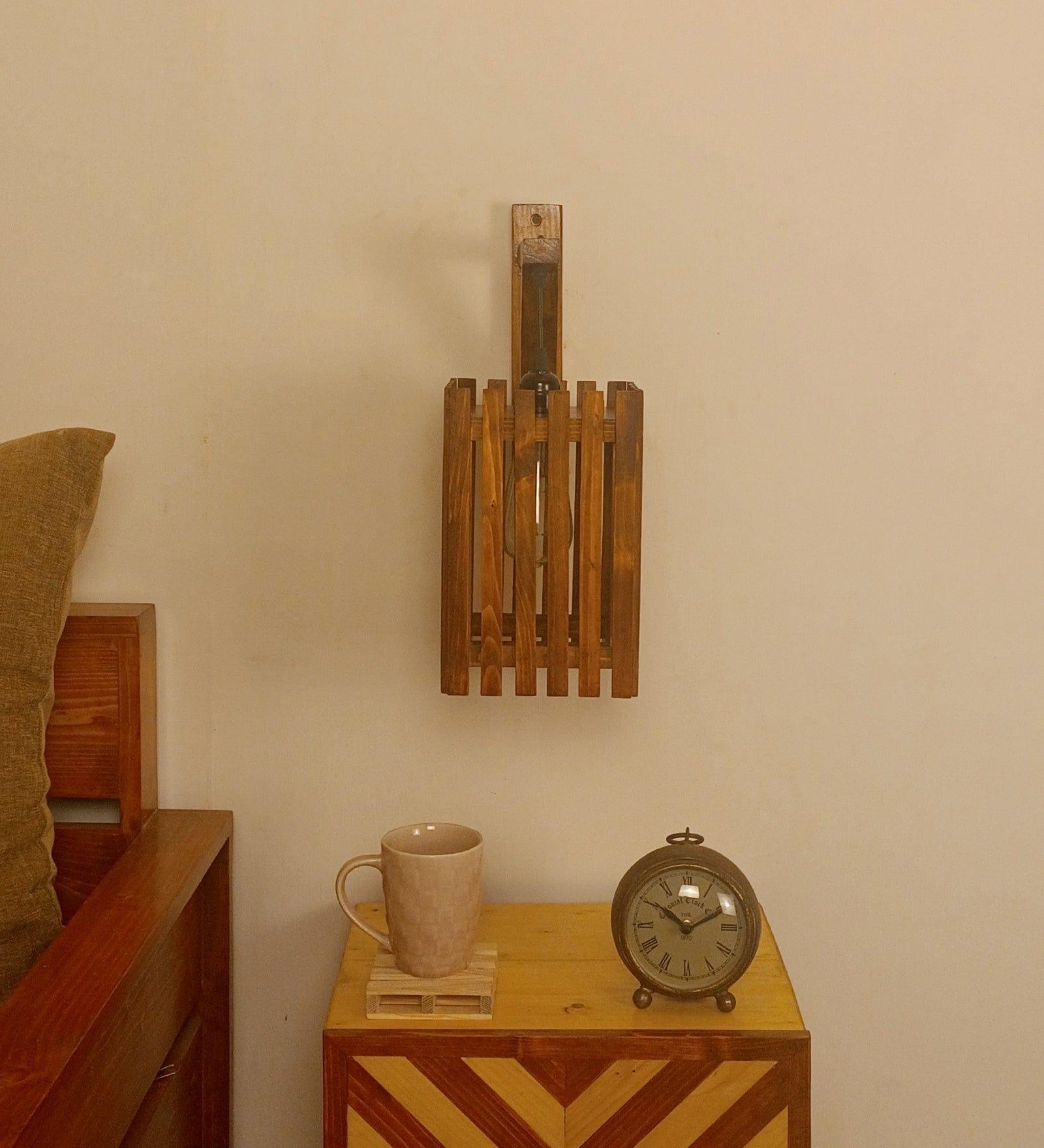 Elegant L Brown Wooden Wall Light (BULB NOT INCLUDED) - Ouch Cart 