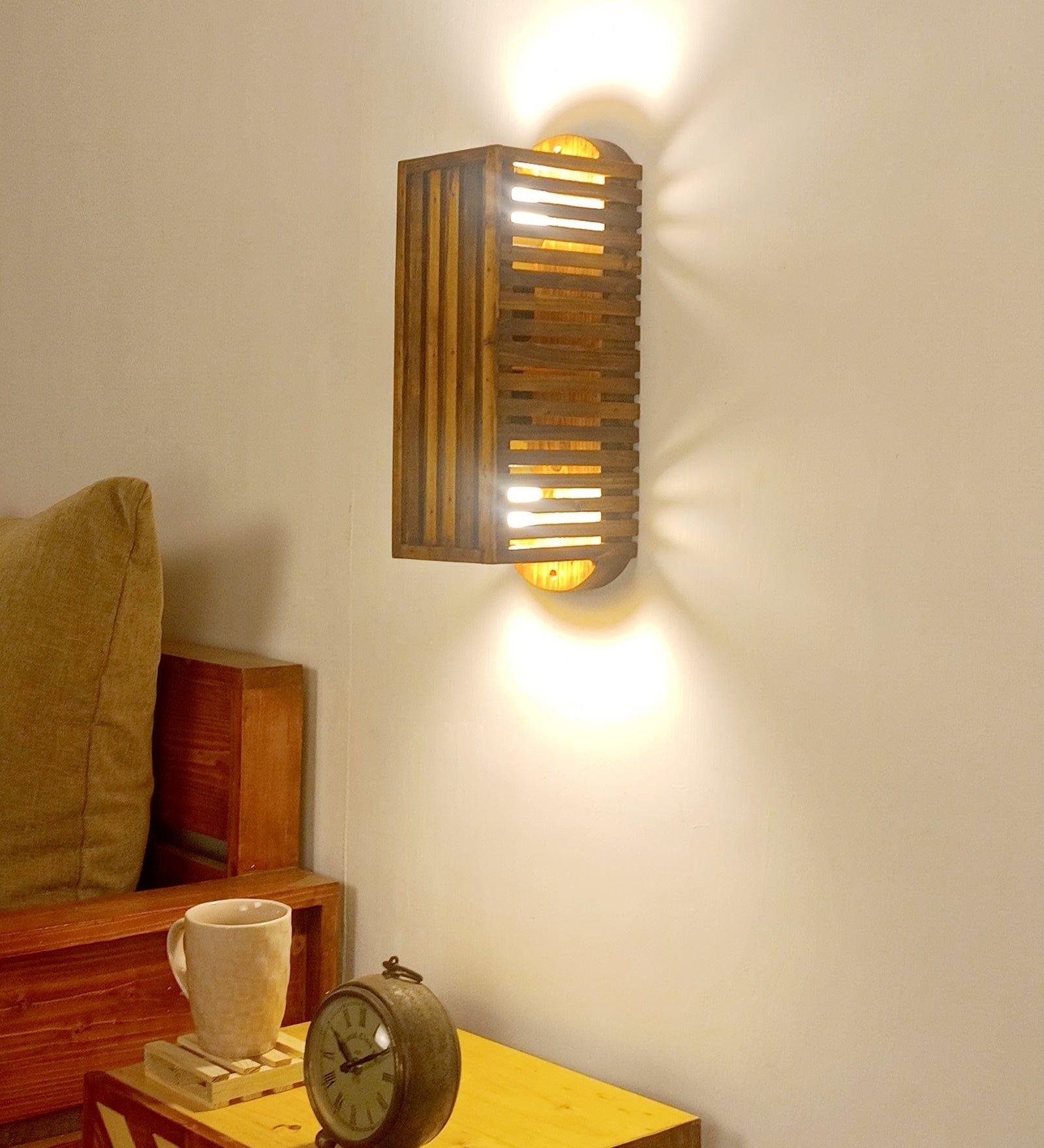 Elegant Lux Brown Wooden Wall Light (BULB NOT INCLUDED) - Ouch Cart 