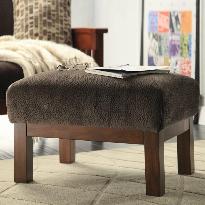 Encinal Wide Linen Armchair and Ottoman - Ouch Cart 