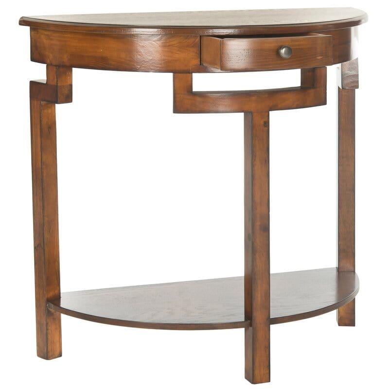 Half Moon shape Solid Wood Console Table with Drawer - Ouch Cart 