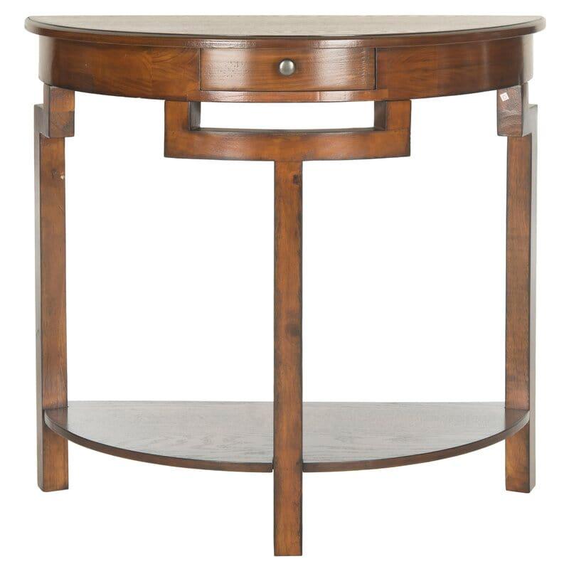 Half Moon shape Solid Wood Console Table with Drawer - Ouch Cart 