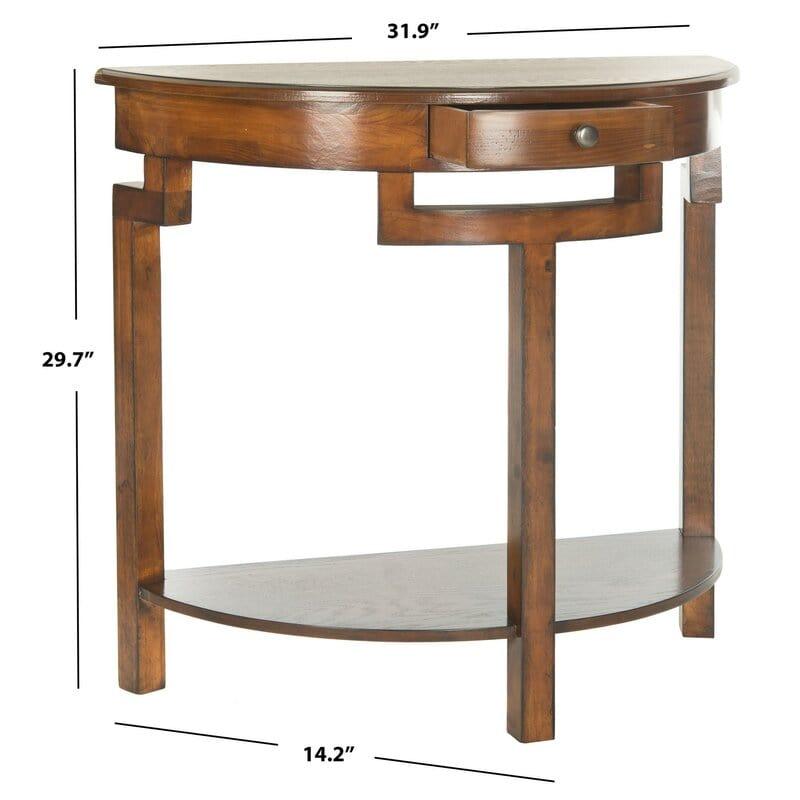 Half Moon shape Solid Wood Console Table with Drawer - Ouch Cart 