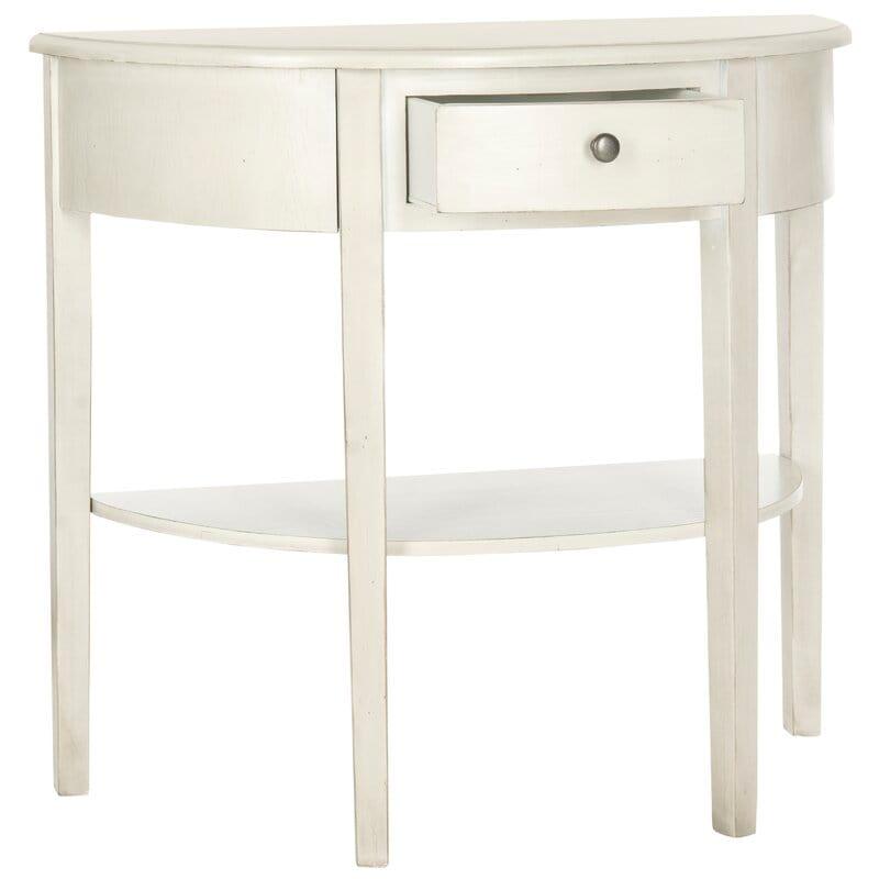 Half moon shape Solid Wood Console Table with Drawer - Ouch Cart 