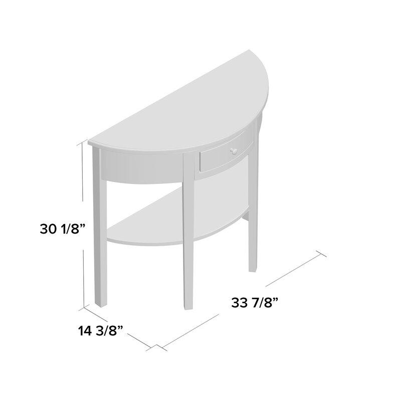 Half moon shape Solid Wood Console Table with Drawer