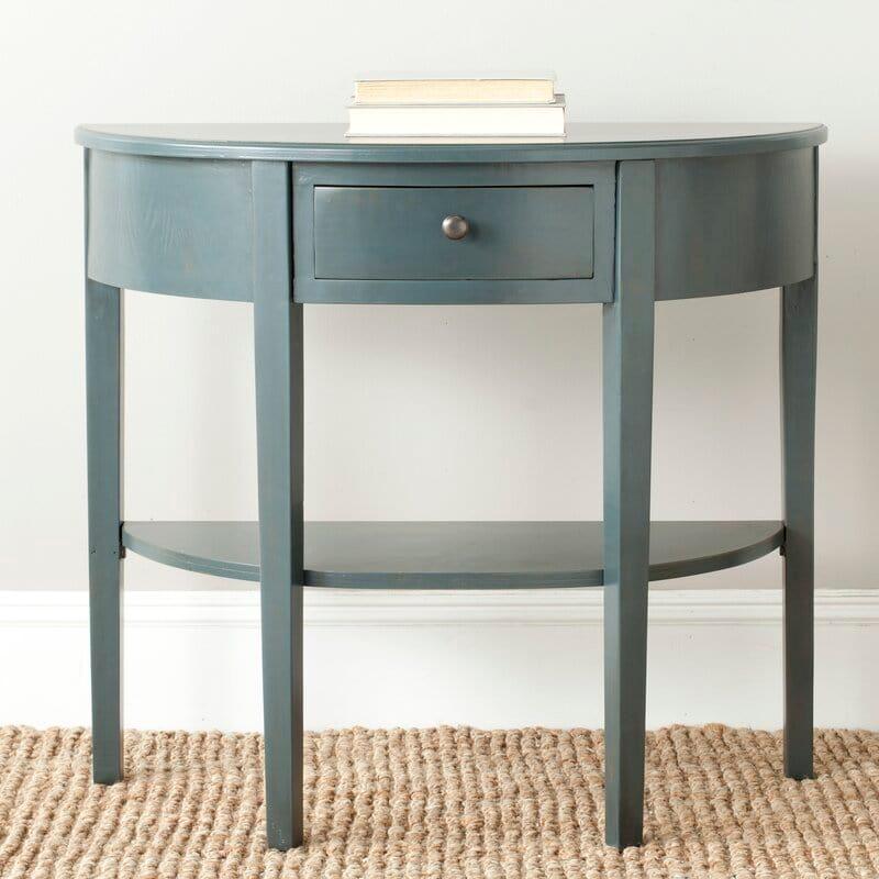 Half moon shape Solid Wood Console Table with Drawer - Ouch Cart 