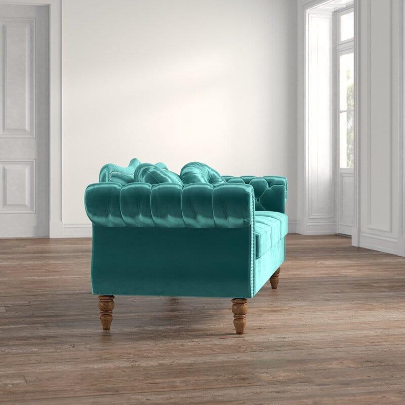 Evianna Velvet Rolled Arm Sofa - Ouch Cart 