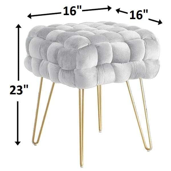 Flemin Wide Velvet Tufted Square Cocktail Ottoman - Ouch Cart 