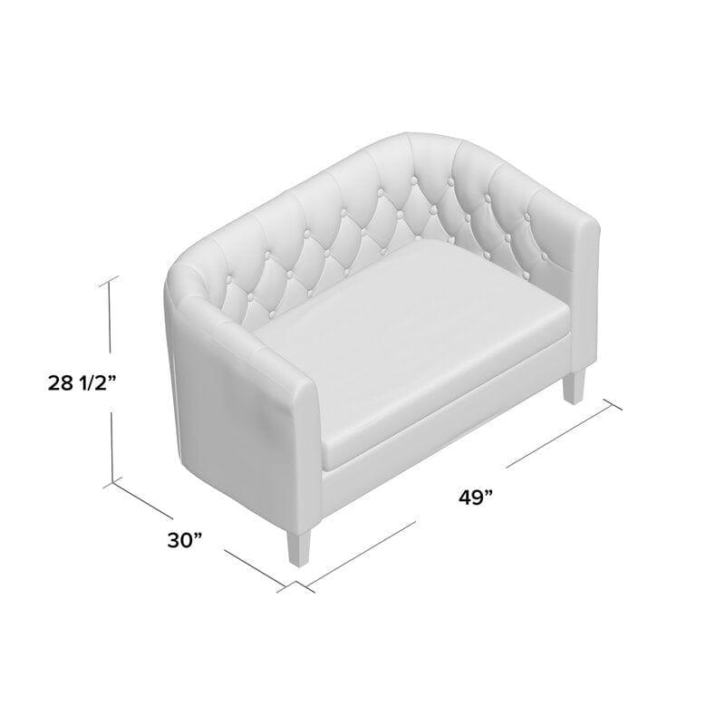 Square Arm Loveseat with Reversible Cushions - Ouch Cart 