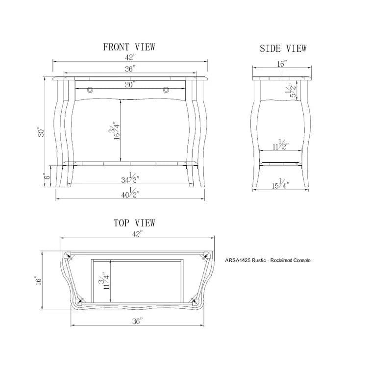 Francoise ' Wooden Console Table - Ouch Cart 