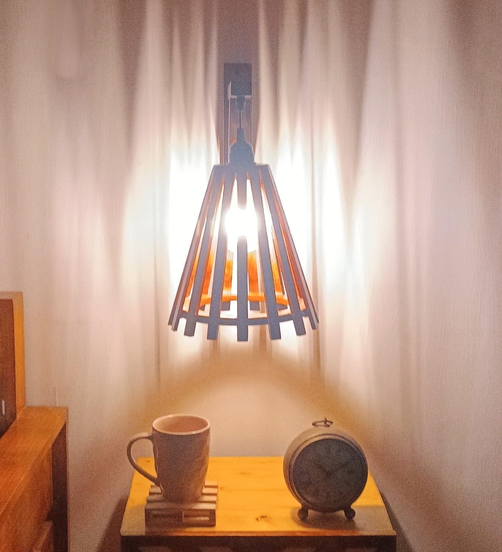 Funnel L Brown Wooden Wall Light (BULB NOT INCLUDED) - Ouch Cart 