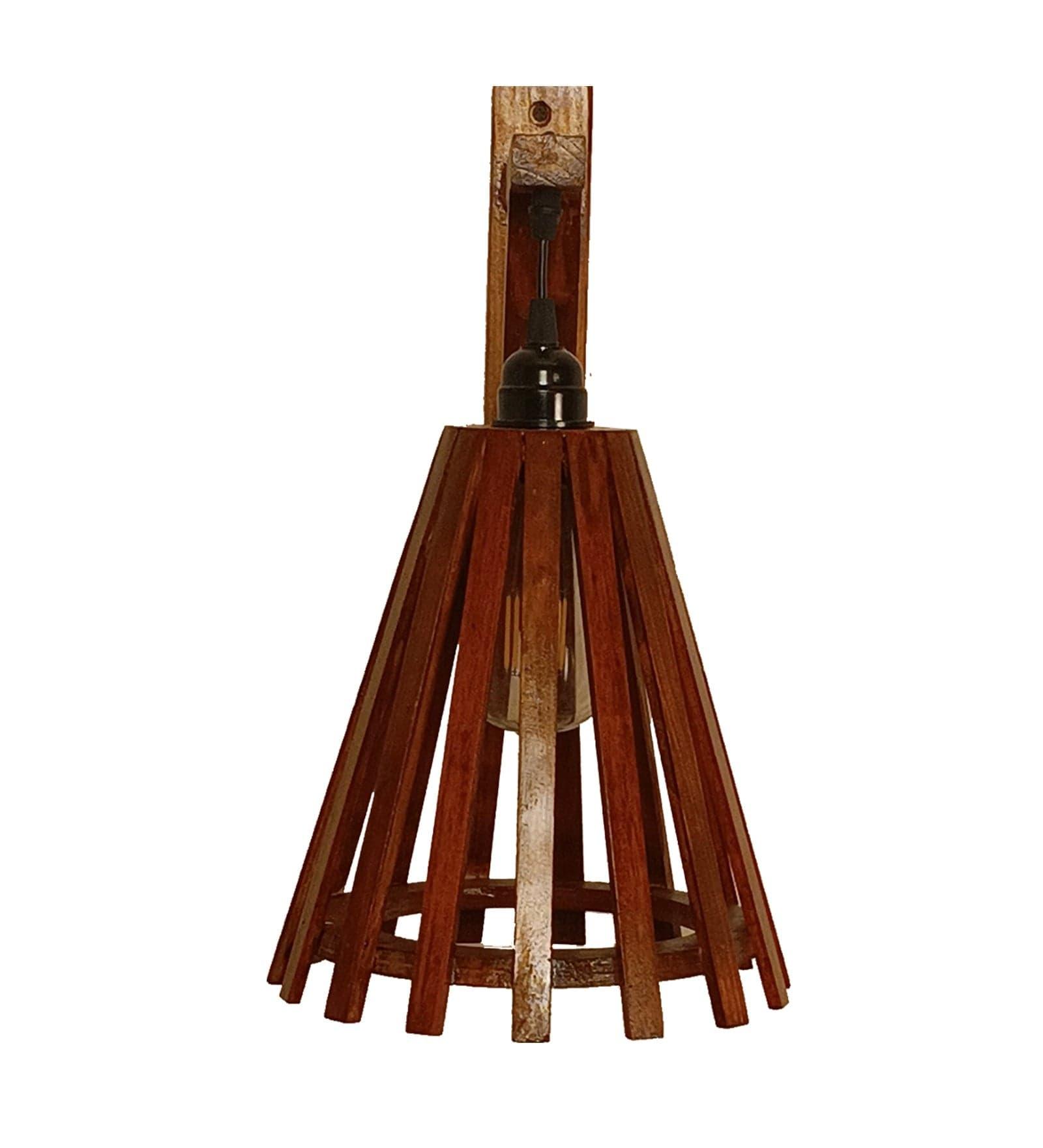 Funnel L Brown Wooden Wall Light (BULB NOT INCLUDED) - Ouch Cart 