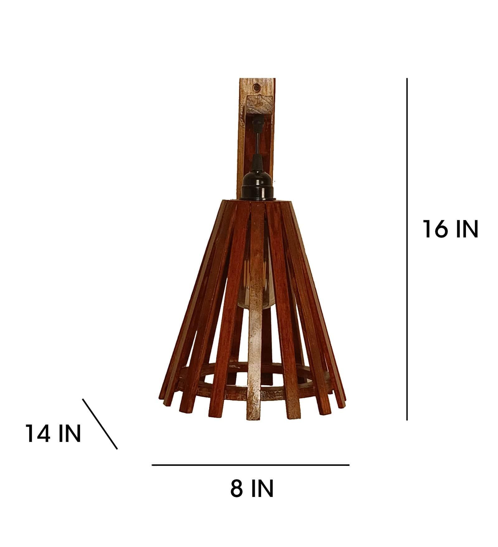 Funnel L Brown Wooden Wall Light (BULB NOT INCLUDED) - Ouch Cart 