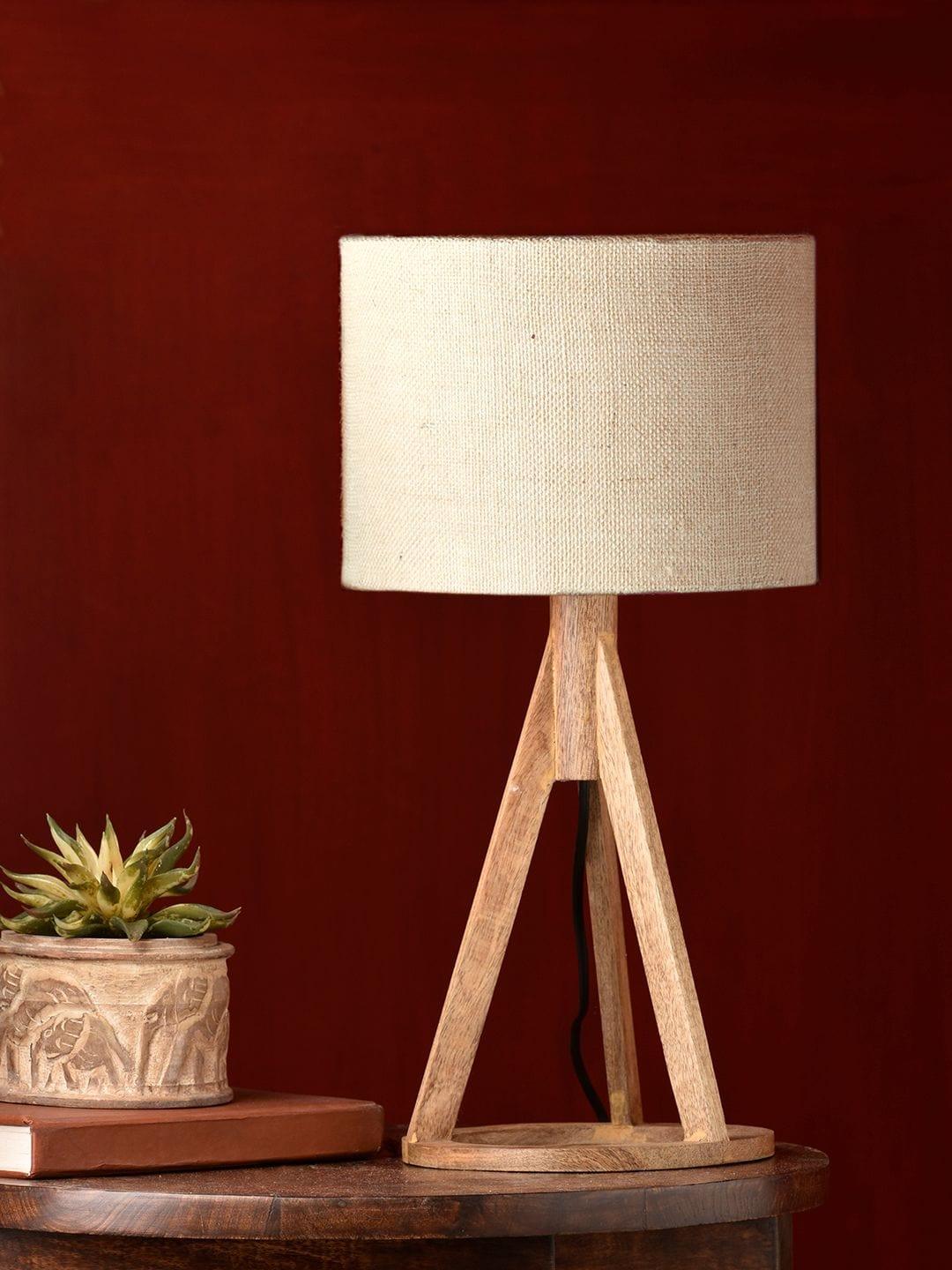 Jute White Trio Wooden Lamp - Ouch Cart 