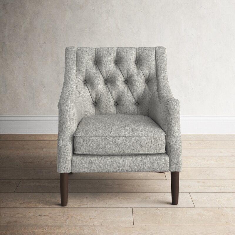 Wide Tufted Wingback Chair - Ouch Cart 