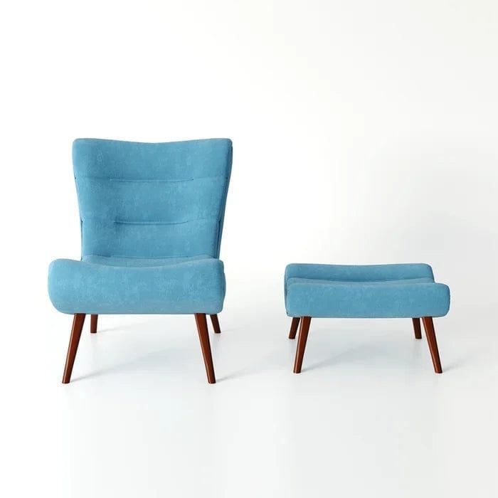 Gorecki Wide Tufted Lounge Chair and Ottoman - Ouch Cart 