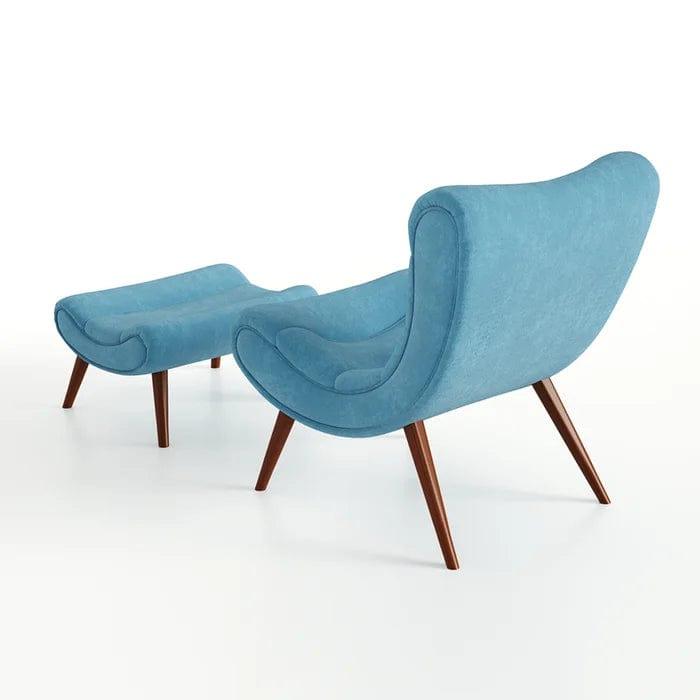 Gorecki Wide Tufted Lounge Chair and Ottoman - Ouch Cart 