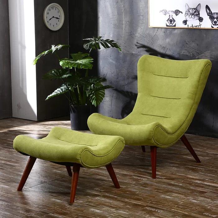 Gorecki Wide Tufted Lounge Chair and Ottoman