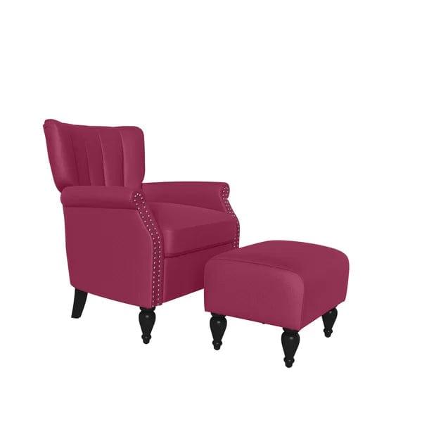 Greggs Wide Tufted Armchair and Ottoman - Ouch Cart 