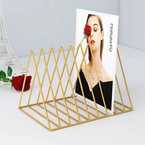 Triangle Shaped Decorative Metal Desktop Magazine Holder 1pc - Ouch Cart 