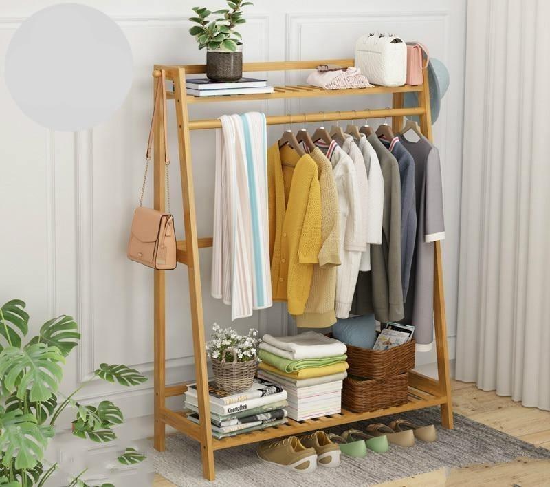 Louis Fashion Clothes Rack Simple Floor Bedroom Shelf