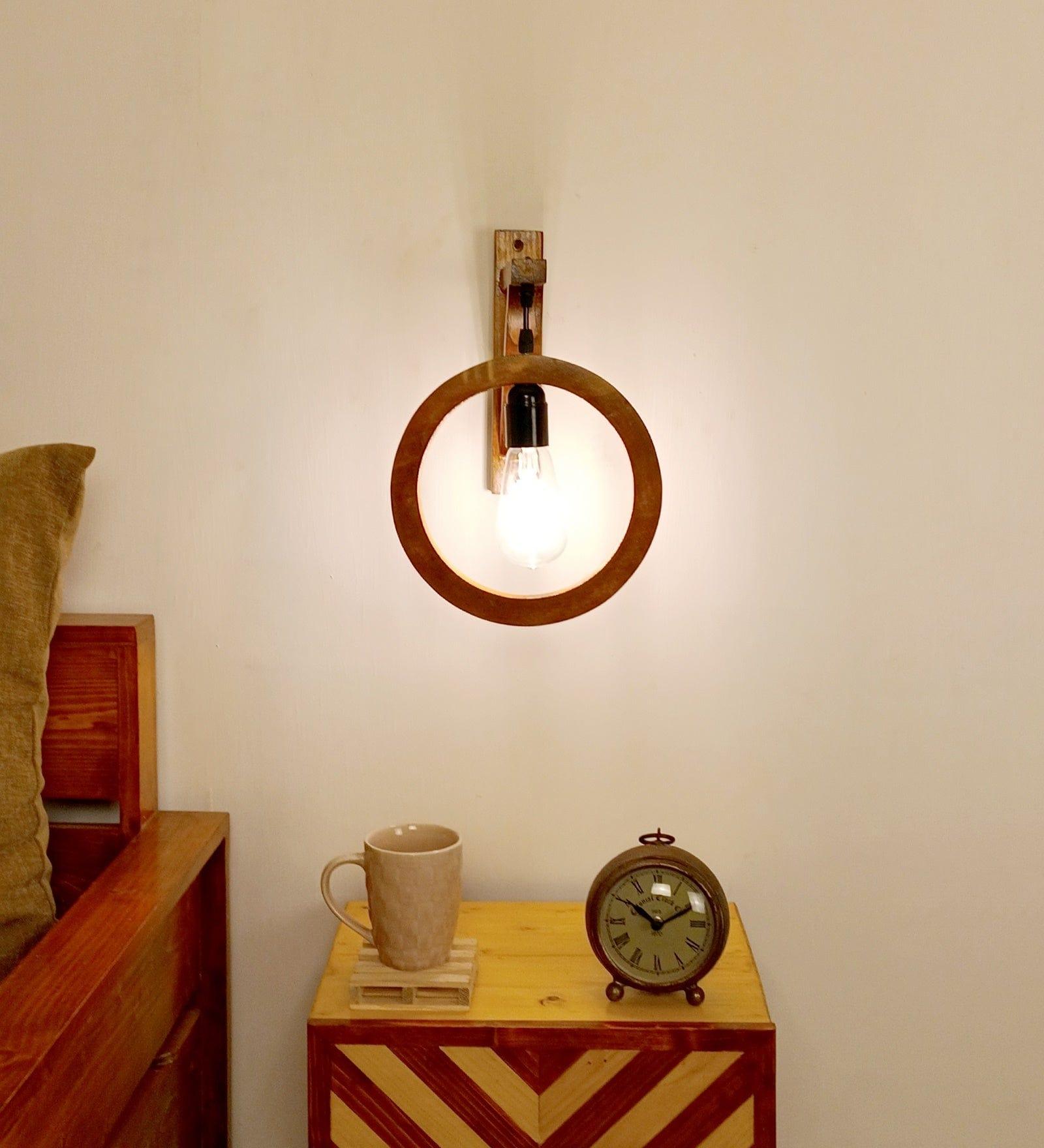 Halo L Brown Wooden Wall Light (BULB NOT INCLUDED) - Ouch Cart 