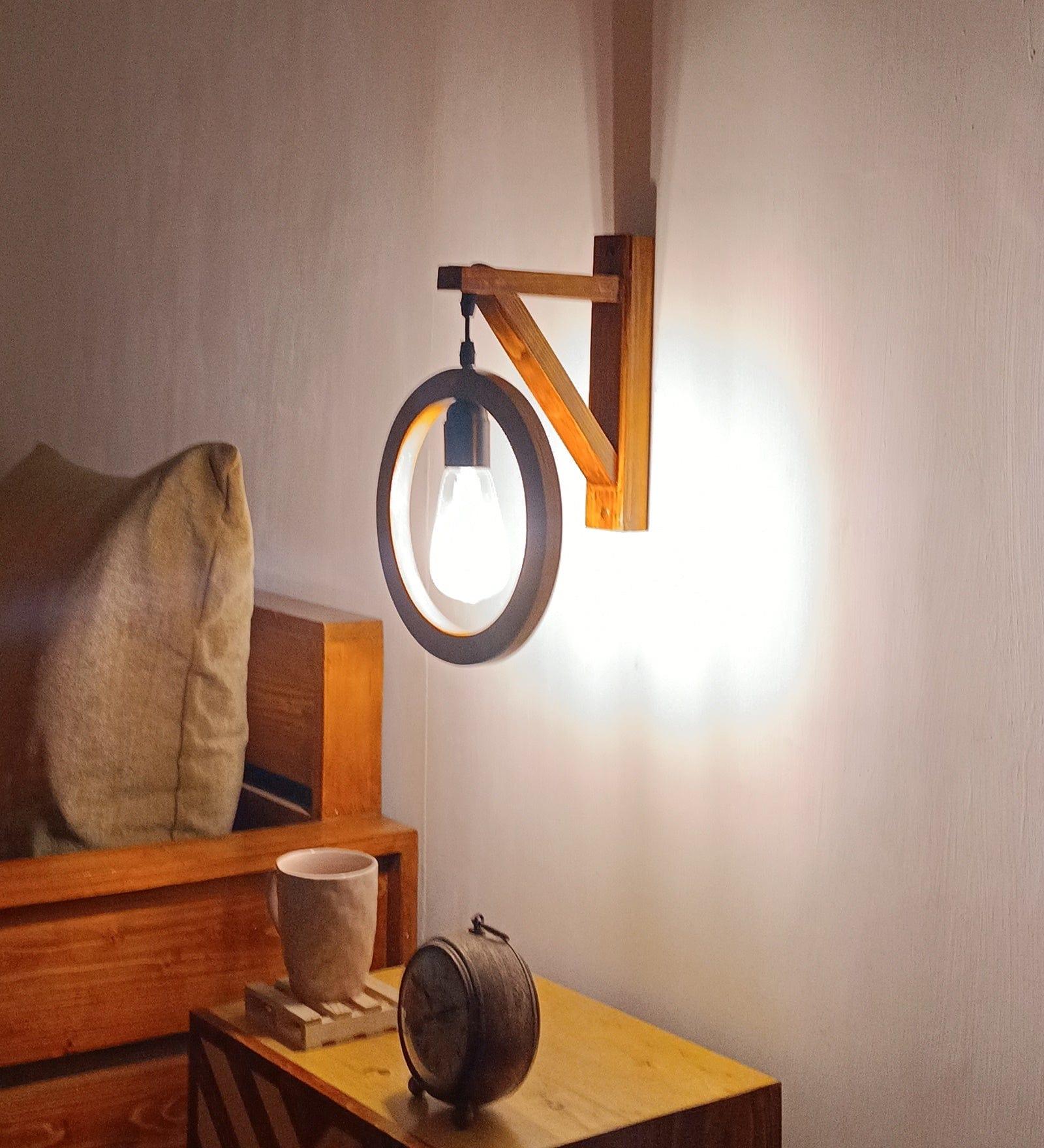 Halo L Brown Wooden Wall Light (BULB NOT INCLUDED) - Ouch Cart 