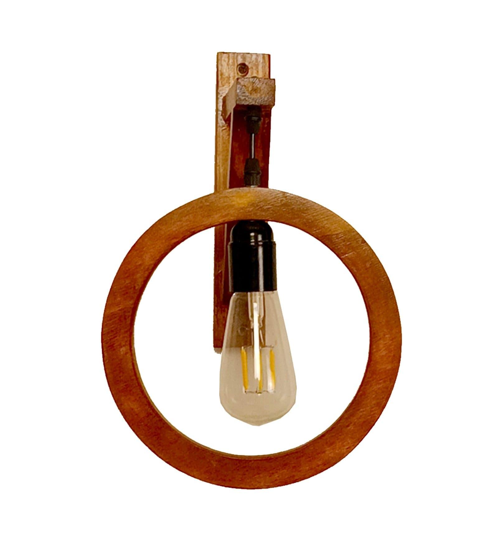 Halo L Brown Wooden Wall Light (BULB NOT INCLUDED) - Ouch Cart 