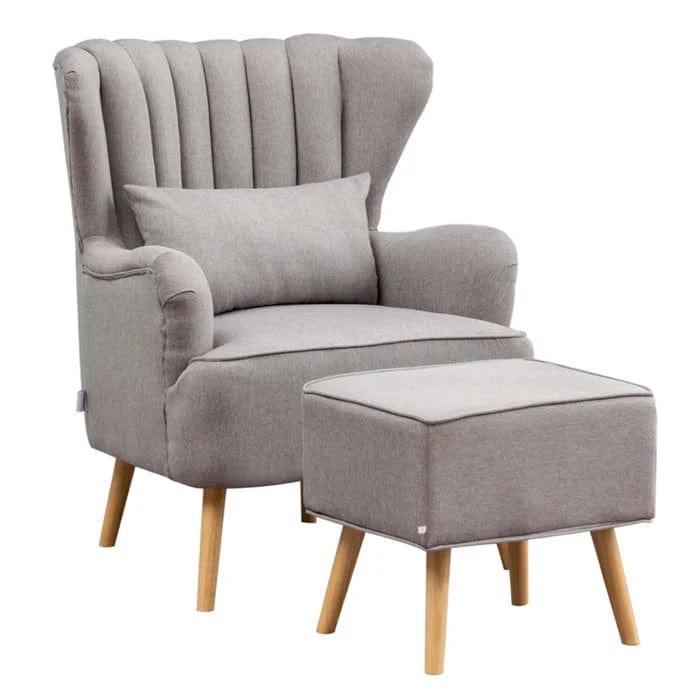 Harden Wide Tufted Wingback Chair and Ottoman