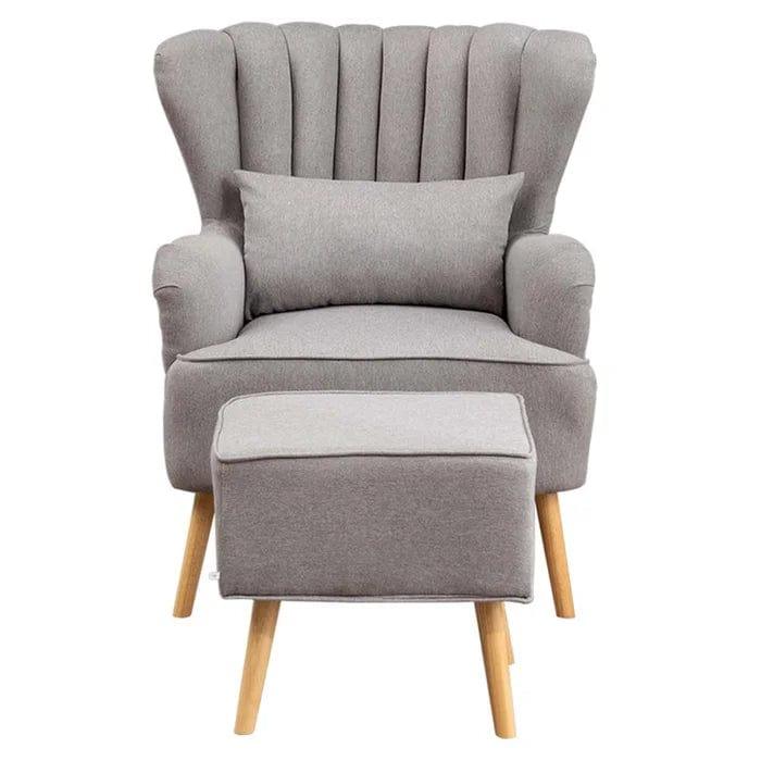 Harden Wide Tufted Wingback Chair and Ottoman