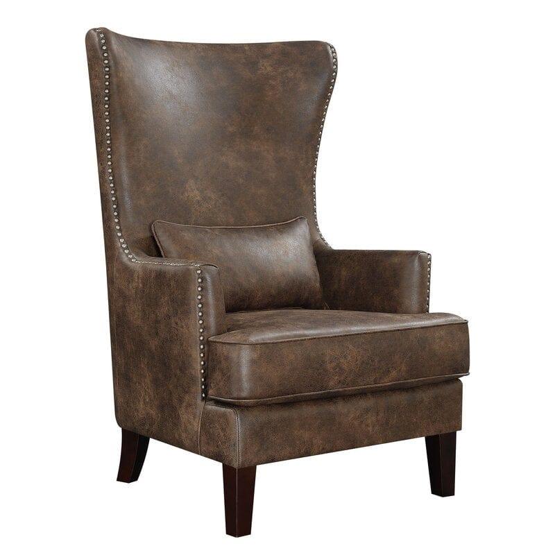 Full Back Lounge Chair Wide Tufted Wingback Chair