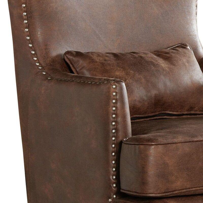 Full Back Lounge Chair Wide Tufted Wingback Chair