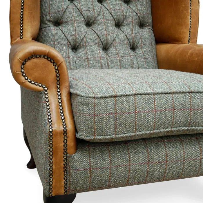Harrisonville Upholstered Wingback Chair & Footrest - Ouch Cart 